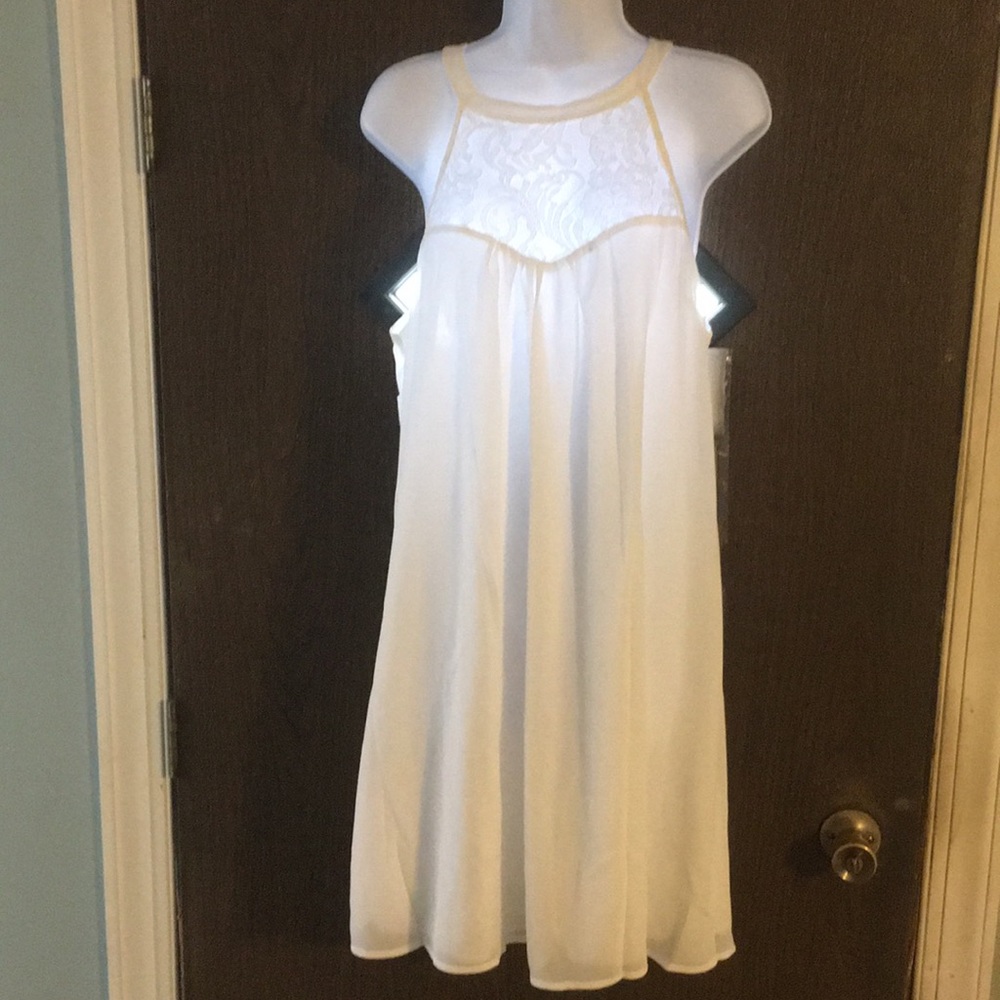 Vamberfia patchwork mini chiffon dress